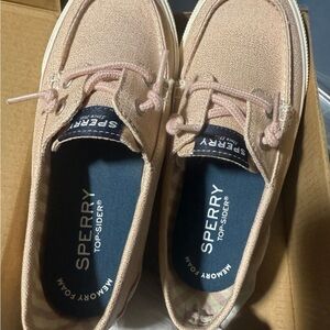 Sperry Men's Light Pink Canvas Boat Shoes
